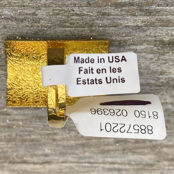 NWT Marly Moretti Free People Alba Freshwater Pearl/Brass/Pyrite Stone Ring Adj - Picture 9 of 11